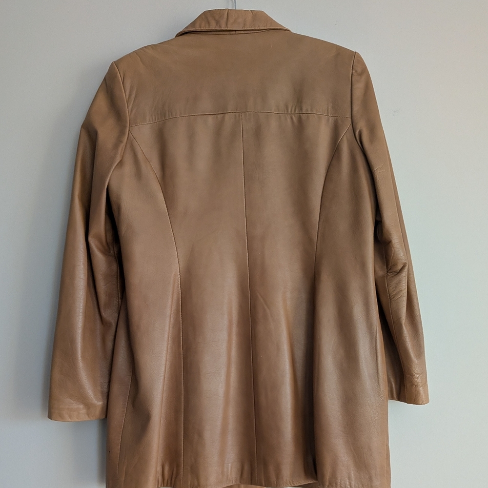 Vintage Danier Made in Canada Genuine Soft Leather Longline Blazer L - Picture 2 of 7